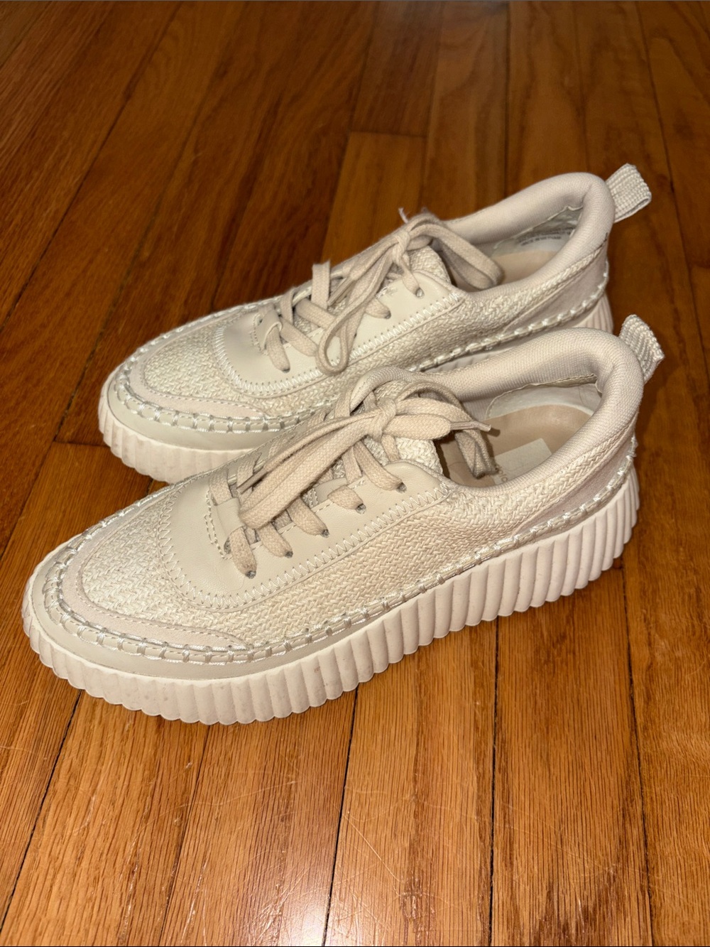 Dolce Vita Cream Woven Platform Sneakers for Kids